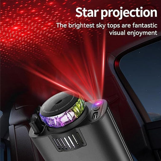 Aromatic Starlight Car Charger, 45W Fast Charging Adapter, Retractable Cable Aromatic Car, Aromatherapy Diffuser for Essential Oils, with Oil Guide Cotton Swab & Essential Oil (Purple Light)