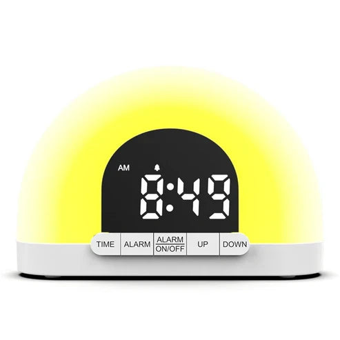 Wake-Up Light Simulated Sunrise Electronic Alarm Clock Lamp